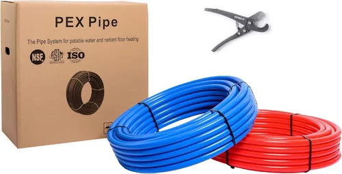 Vista 14 de EFIELD Kit de instalación de plomería PEX de 1/2 pulgada: tubo Pex-b de 1/2 pulgada x 200 pies (rojo de 100 pies + azul de 100 pies), 12 accesorios