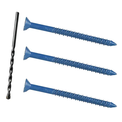 Vista 22 de Anclaje de tornillo de hormigón de cabeza plana de 1/4 x 1-1/4 pulgadas, para anclar a mampostería, bloque o ladrillo (100 unidades)