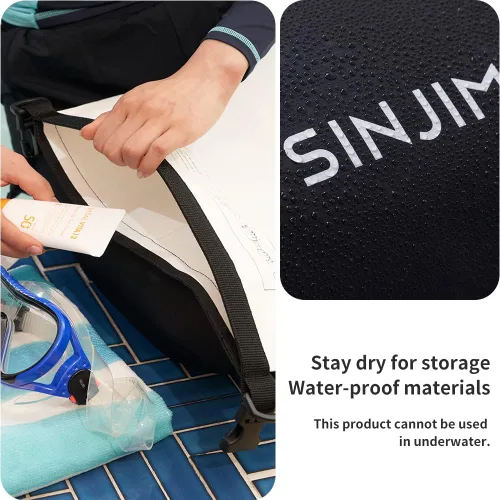 Vista 2 de Sinjimoru Bolsa impermeable multifuncional ligera para barco, mochila de playa de agua de 3 estilos de 15L para viajes, kayak, barco, camping