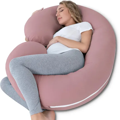 Vista 16 de INSEN Almohada refrescante de embarazo, almohada de maternidad con funda suave de Tencel, en forma de C para mujeres embarazadas y dormir de lado