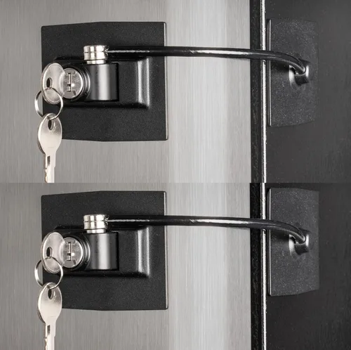 Paquete de 2 cerraduras para refrigerador Guardianite Premium con cerradura con llave incorporada (paquete de 2, negro)