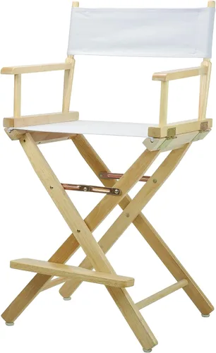Vista 112 de Casual Home - Silla de director de 18 in, marco negro, lona negra, altura clásica