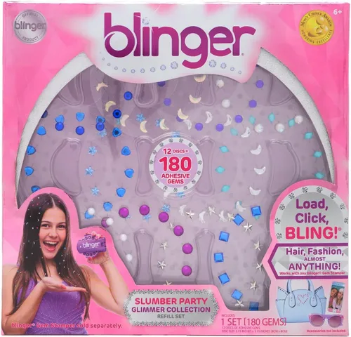 Vista 10 de blinger Glimmer Collection - Paquete de recambio Fiesta de cumpleaños 12 discos – 180 gemas Bling in Brush Out Funciona con herramienta