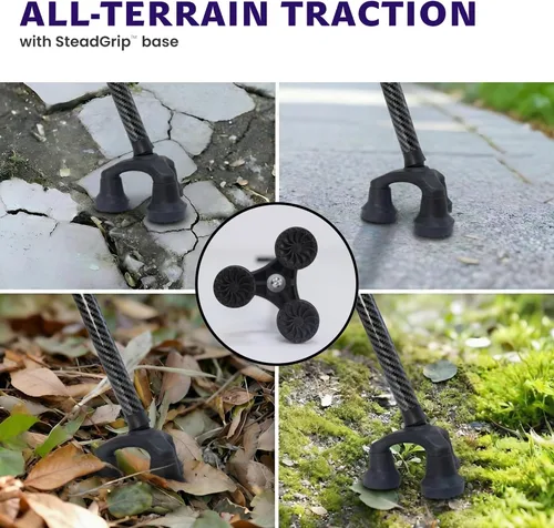 Vista 7 de Dr. Aid Tripod and fourpod Walking Canes for Men & Women - Premium Aluminum Walking Cane - Adjustable, Non-Slip, Heavy-Duty 3 & 4 pronged Stick for
