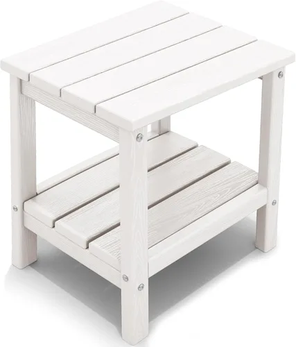Vista 42 de KINGYES Juego de 2 mesas auxiliares para exteriores, mesa auxiliar Adirondack de doble capa, Aruba