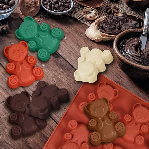 Vista 9 de FantasyDay Molde de silicona para cupcakes de Love Bear de alta calidad para tu pastel navideño, jabón, cubitos de hielo, gomitas, galletas