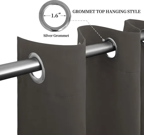 Vista 338 de Easy-Going - Cortinas opacas para dormitorio, aislamiento térmico sólido con ojales, cortinas de ventana para reducción de ruido, cortinas