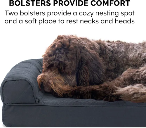 Vista 11 de Furhaven - Cama ortopédica para perros, estilo sofá, acolchada, con funda extraíble y lavable, color gris hierro, tamaño jumbo plus (XXL)