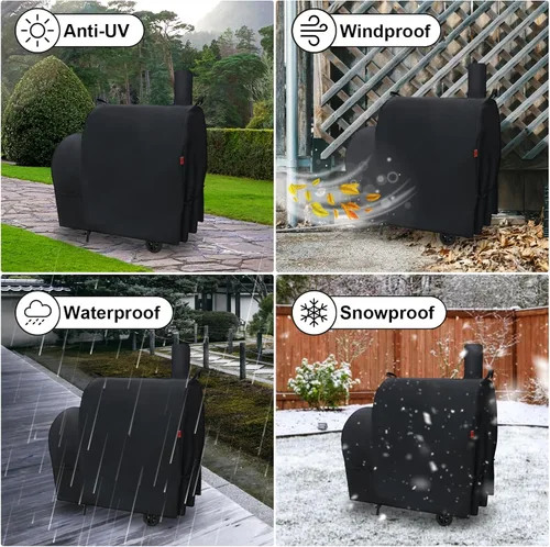 Vista 8 de Cubierta de parrilla al aire libre para parrilla de carbón Royal Gourmet CC1830FC Barrel, cubierta impermeable de 46" 600D resistente para barbacoa