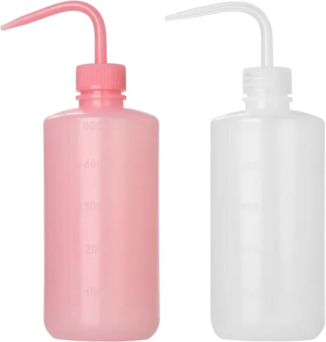 Vista 27 de 2 piezas Botella de lavado de tatuajes 250 ml 8 oz Botella de agua para riego de suculentas, limpieza médica - Blanco y Rosa