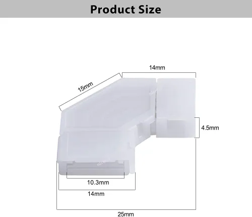 Vista 2 de 90 grados esquina 4 pin L forma conector para 0.394 in RGB LED tira luz no impermeable IP20 (10 PCS)