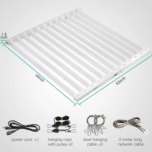 Vista 3 de SZHLUX Luz LED de crecimiento de 840 W, cadena de margarita, regulable, espectro completo, luces de crecimiento para plantas de interior, 44 x 44
