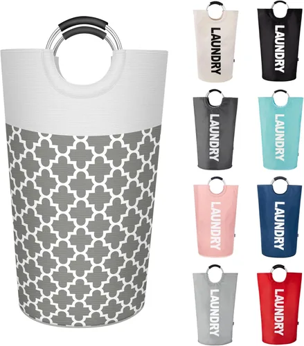 Vista 22 de Caroeas Cesta de lavandería grande Pro de 95 L (13 colores), cesta de lavandería impermeable, bolsa de lavandería con asas acolchadas, cesta de ropa