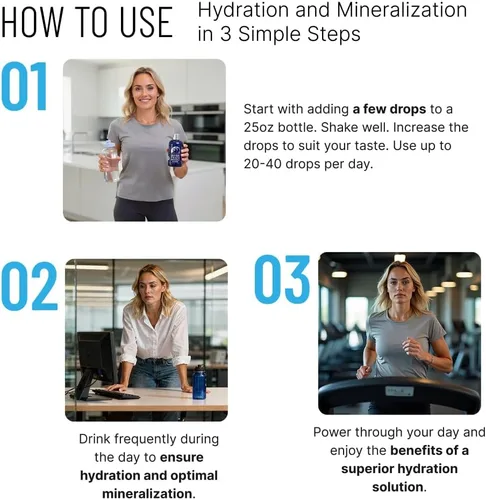 Vista 6 de Aussie Trace Minerals - Gotas completas de electrolitos ricas en magnesio, bajas en sodio para hidratación, energía y recuperación - Suplemento