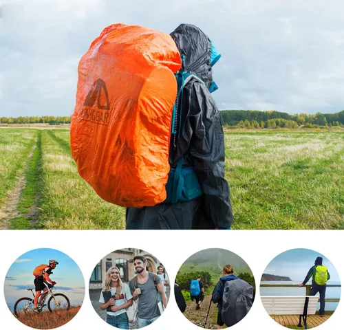Vista 7 de Cubierta para mochila Unigear a prueba de lluvia Impermeable con clasificación de 5000mm Ultraportátil y duradera con 2 correas de hebilla