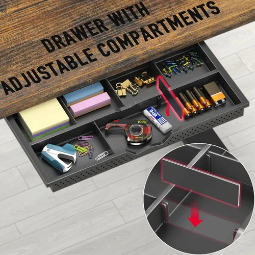 Vista 83 de SHW - Escritorio de pie eléctrico de altura regulable con memoria - 48 x 24 pulgadas, marrón rústico