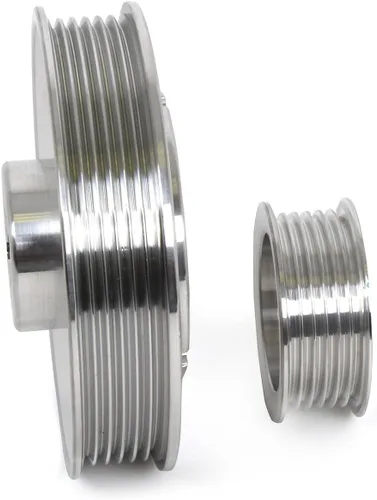 Vista 3 de BBK Performance 1559 Kit de polea de tracción inferior para Ford Mustang 4.6/GT - Kit de aluminio mecanizado CNC ligero de 3 piezas
