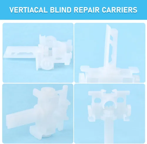 Vista 5 de 24 piezas de soporte de reparación vertical de persianas verticales con vástago, kit de reparación universal de persianas verticales duraderas