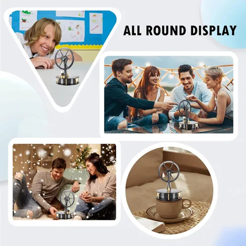 Vista 6 de Juguete educativo de motor Stirling de baja temperatura con piezas de aluminio de latón de precisión, modelo de motor Stirling de escritorio