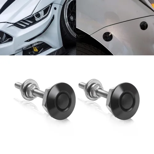 x xotic tech Kit de tapa de bloqueo de capó de parachoques con botones de liberación rápida Universal para automóvil (negro)