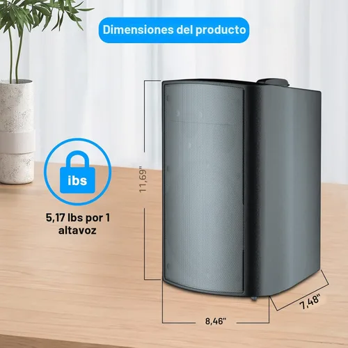 Vista 5 de STUDIOFINIX Altavoces Bluetooth para Exteriores de 800W 6.5 Pulgadas Impermeables Cableados con Amplificador Multifuncional Montaje en Pared Sistema