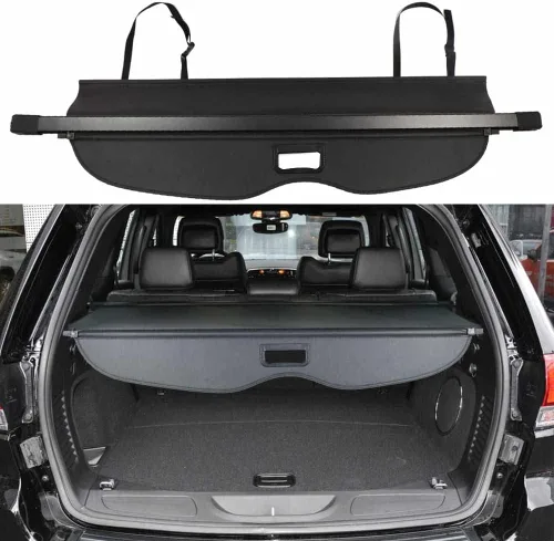 Vista 10 de Cubierta de carga para Jeep Grand Cherokee (2 filas; WL) 4XE Accesorios 2022-2025 2026 Cubierta de seguridad para maletero trasera negra