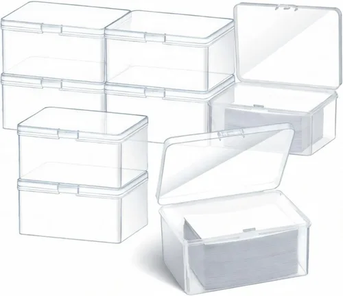 Vista 9 de Vicenpal Cajas de cartas de juego a presión cerradas de plástico transparente, cajas de almacenamiento de cartas coleccionables compatibles con MTG