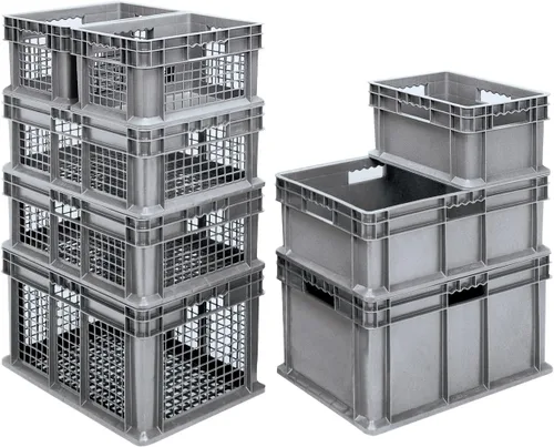 Vista 3 de Akro-Mils 37616 - Contenedor de pared recto de plástico con lados de malla y base de malla, (24 x 16 x 16 pulgadas), gris, (paquete de 2)