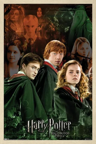 Vista 14 de Trends International Harry Potter y el príncipe mestizo - Póster de pared de collage de trío, 14.725 x 22.375 pulgadas, versión enmarcada de madera