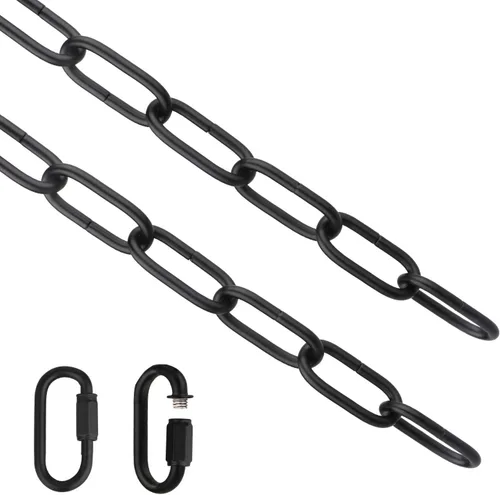 Vista 10 de Helunsi Cadena de iluminación, cadena de lámpara de bronce de 6 pies, extensión de cadena de araña de metal con bloqueo de enlace de conexión