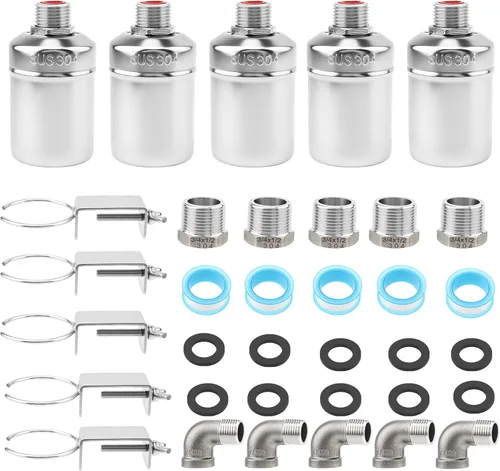 Vista 12 de 2 Pack Water Float Valve,1/2" to 3/4'' 1'' 304 Stainless Steel Fully Automatic Water Level Controller Float Valve