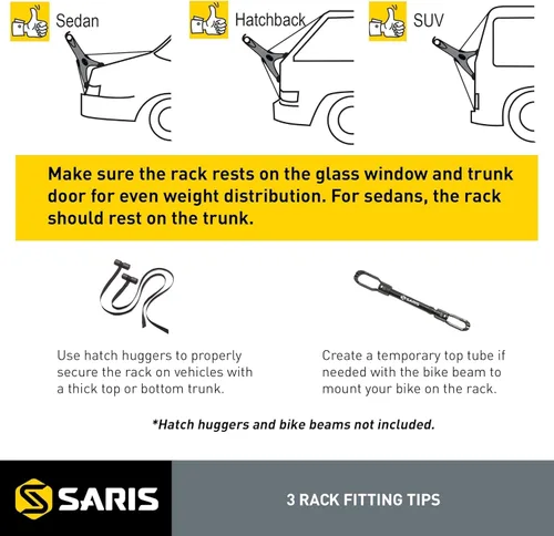 Vista 4 de Saris Portabicicletas, compacto solo montado en el tronco, 1 bicicleta, negro