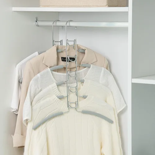 Vista 10 de Nature Smile Perchas de ropa para suéter sin hombros, múltiples capas, ahorro de espacio, para camisetas y blusas, (paquete de 2 unidades)