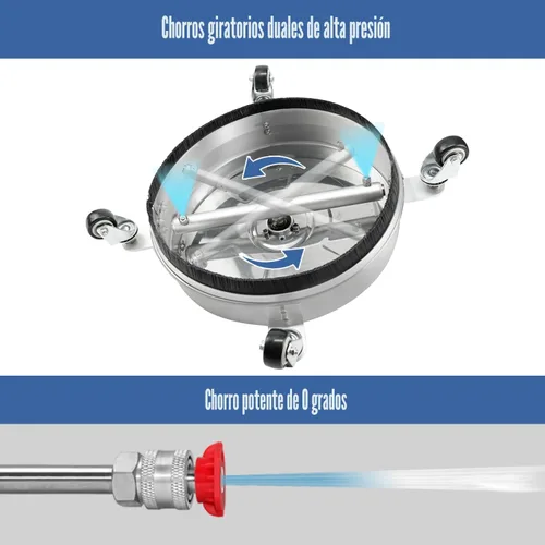 Vista 4 de janz - Limpiador de superficies de lavadora a presión de 14 pulgadas con 4 ruedas, carcasa de acero inoxidable, conector rápido de 1/4 pulgada, 2