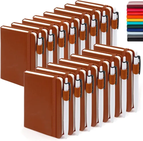 Vista 19 de Feela - Paquete de 15 cuadernos pequeños de bolsillo a granel, mini cuadernos de notas memo de tapa dura con líneas universitarias y soporte