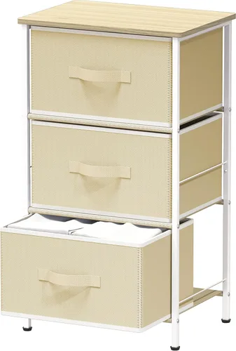 Vista 12 de Simple Houseware - Cómoda organizadora de cajones de almacenamiento de 2 niveles para mesita de noche, color marrón