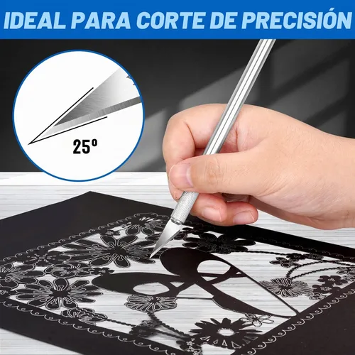Vista 3 de DIYSELF Paquete de 100 Cuchillas Exacto #2 Cuchillas de Repuesto para Cuchillo de Hobby Repuestos de Cuchillas para Cuchillo de Hobby Cuchilla