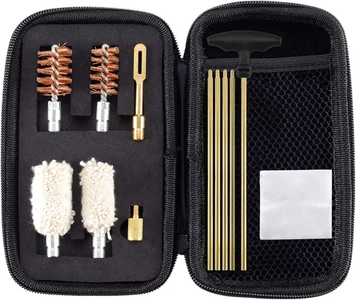 BOOSTEADY Kit de limpieza compacto de escopeta para escopetas de calibre 12 y 20, kit de limpieza de cepillo y trapeador