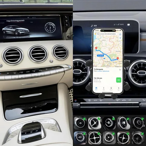 Vista 4 de SUNCARACCL Soporte de teléfono para automóvil compatible con Mercedes Benz A/B/C/E/S-Class, GLC/GLE/GLS/GLB/GLA-Class 2016-2023 y Mini