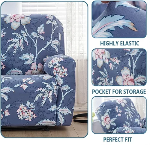 Vista 59 de Lazyboy - Funda para silla reclinable, 4 piezas, fundas para sofá reclinable, fundas antideslizantes y reclinables con bolsillos de almacenamiento
