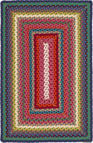 SAFAVIEH Colección Alfombra trenzada para exteriores, 2 x 3 pies, multicolor, hecha a mano y reversible, no desprende pelusa y fácil de limpiar,
