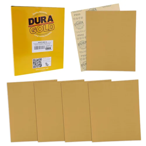Vista 16 de Dura-Gold Hojas de papel de lija de oro de 9 "x 11", granos 80, 120, 150