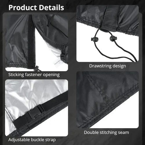 Vista 4 de Funda plegable para carro de jardín 600D, cubierta protectora de tela Oxford 600D, cubierta impermeable para carrito de jardín, cubiertas