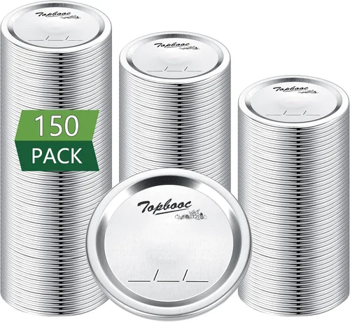 Vista 9 de Tapas para conservas Ball Kerr con anillos - Tapas y anillos divididos, material de grado alimenticio, 100% ajuste y hermético para frascos de boca