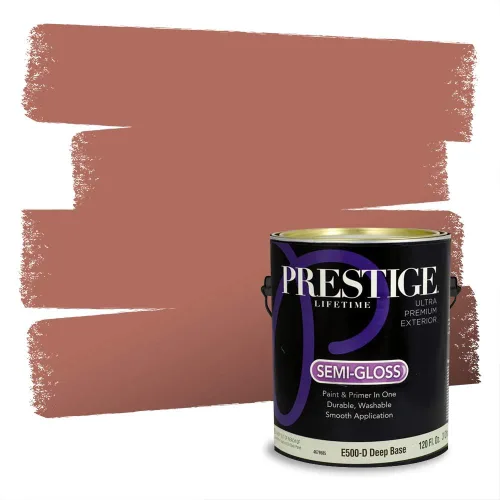 Vista 510 de Prestige Paints Pintura exterior e imprimación en uno, 1 galón, plano, coincidencia comparable de Valspar* Amber Rose*