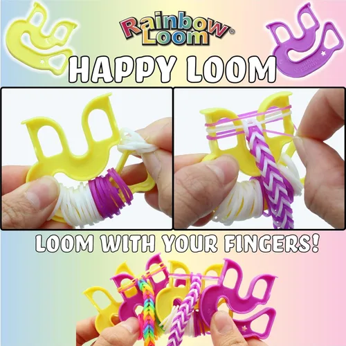 Vista 7 de Rainbow Loom® Duo Combo con colección de bandas de goma Jewel, cuenta con 2 que se conectan para hacer creaciones más largas y anchas, un estuche