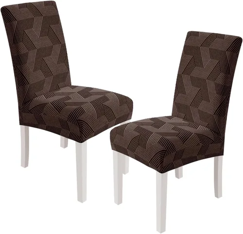 Vista 58 de JIVINER - Juego de 2 fundas elásticas para sillas de comedor, fundas geométricas de jacquard para sillas de comedor, fundas lavables para sillas