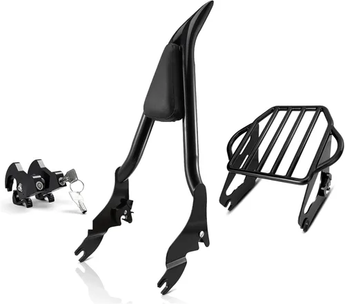 Sissy Bar Respaldo Negro Portaequipajes Para Harley Touring Road King Road Glide Street Glide Electra Glide Road King 2009-2023
