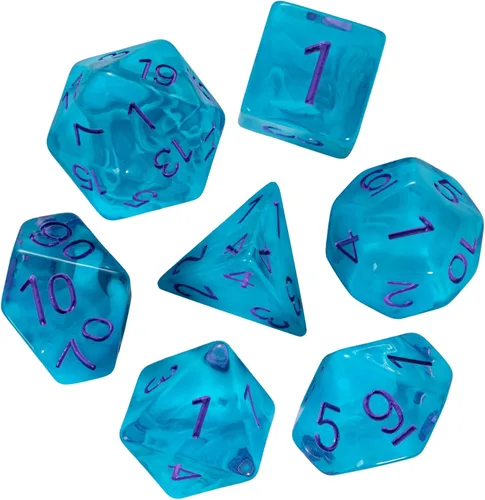 Vista 35 de Juego de 11 dados poliédricos de resina DND, dados de jade D&D para juegos de rol, juego de mesa RPG (verde)