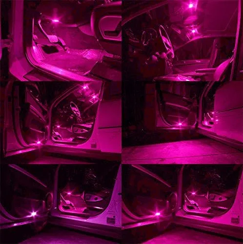 Vista 4 de Jtech - 10 bombillas LED T10 194 168 2825 color rosa súper brillante para interior de automóvil, cúpula mapa, puerta, luces de matrícula
